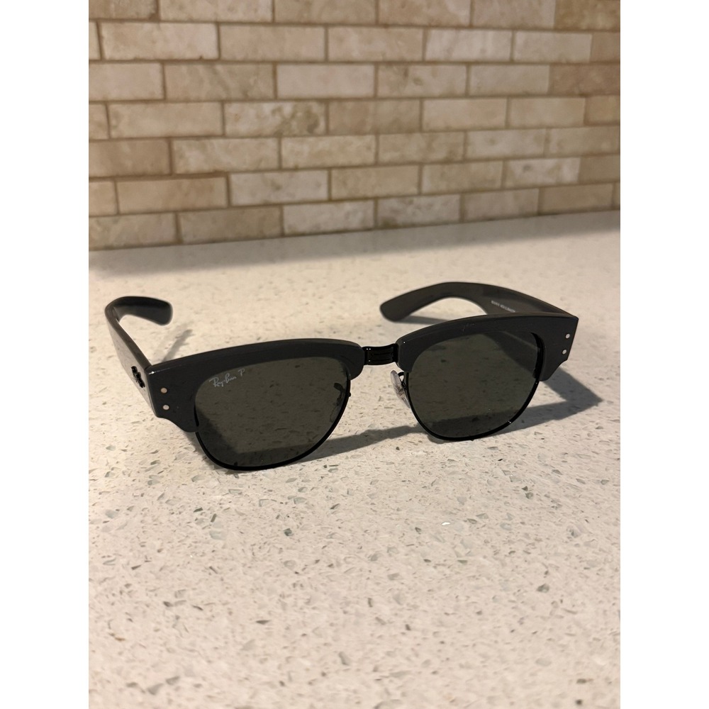 Ray-Ban Mega Clubmaster RB0316S Black Gray Polarized Sunglasses Authentic